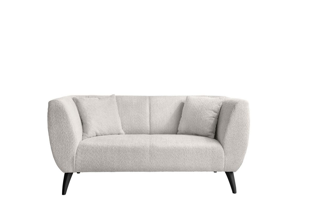 2-Sitzer-Sofa Colori Weiß Rücken Echt - Schwarz/Weiß, MODERN, Textil (172/83/88cm) - MID.YOU