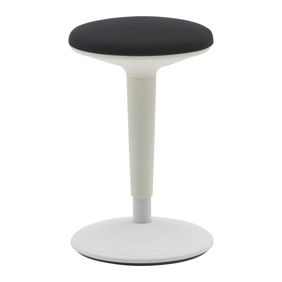 Kanc. stolička bez operadla SPIN - čierna/biela, Modern, kov/textil (36,5/55.5-73.5/39cm) - Mömax