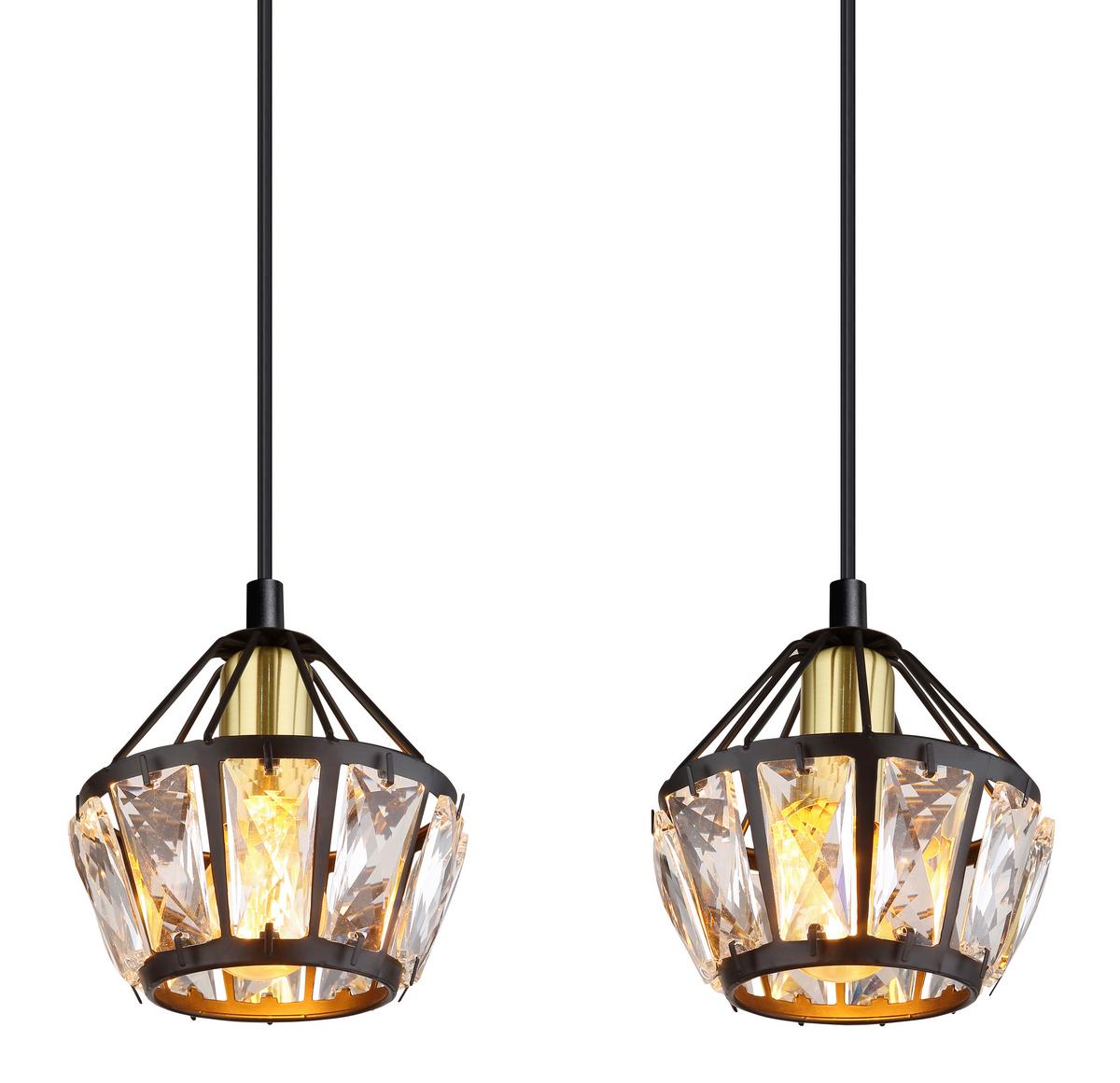Hängeleuchte 54359-4h - Klar/Messingfarben, KONVENTIONELL, Glas/Kunststoff (73/12,5/150cm) - Globo