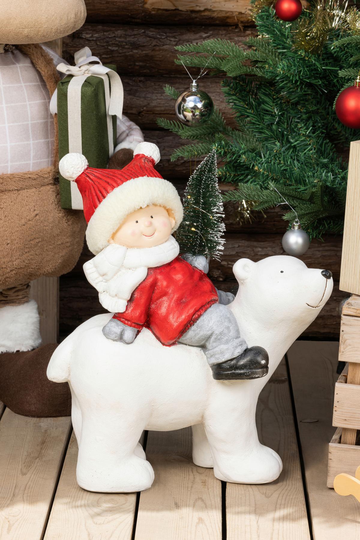 Dekofigur Kind Kevin - Rot/Weiß, KONVENTIONELL, Kunststoff (37/21/44cm) - Luca Bessoni