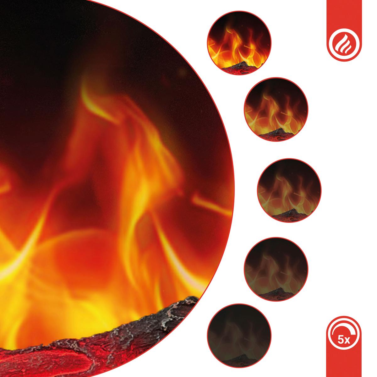 Elektrokamin Henri - Weiß, Basics, Glas/Metall (48,0/75,0/21,7cm)