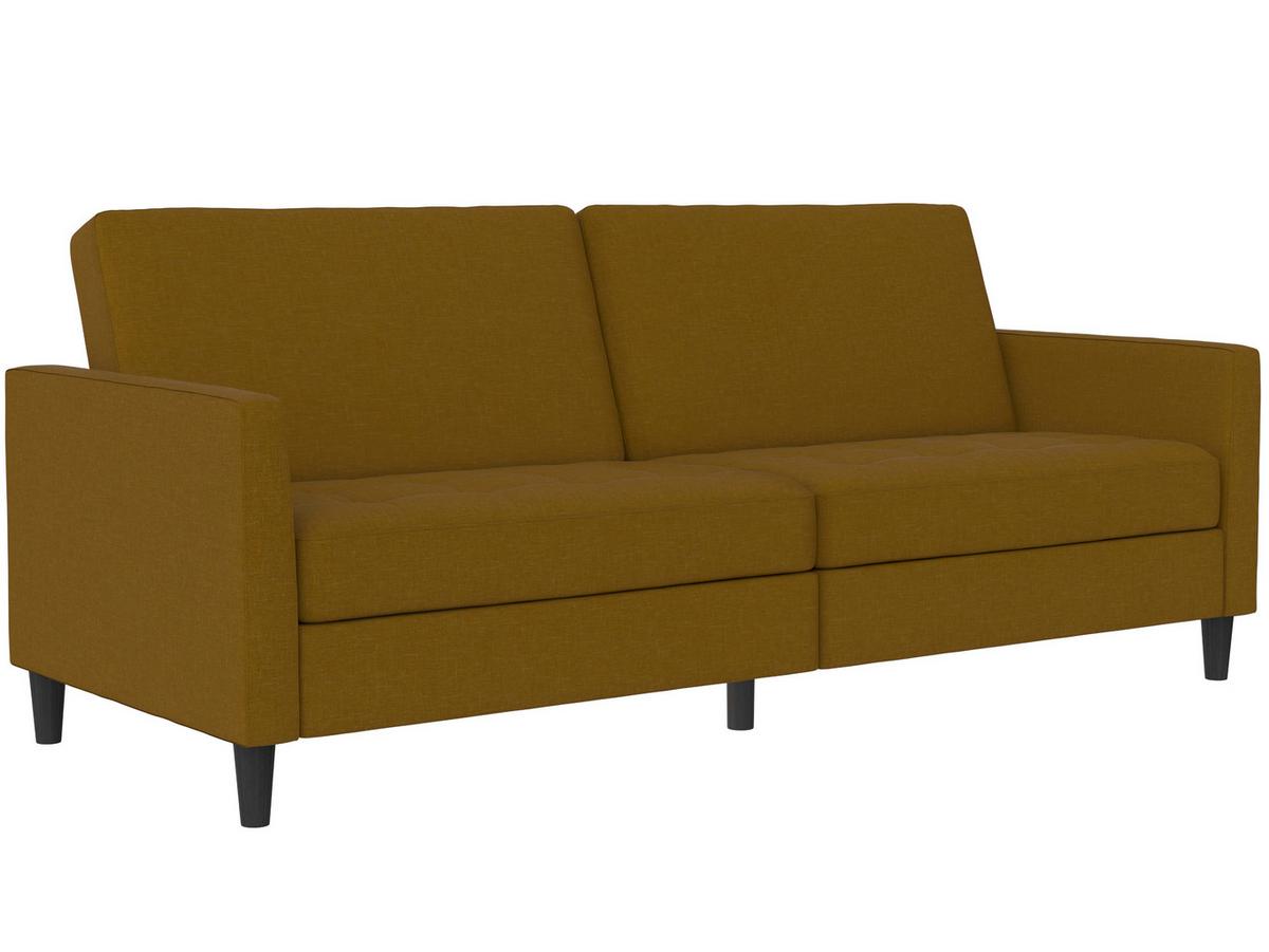Schlafsofa Palermo Currygelb, mit Schlaffunktion - Currygelb/Schwarz, Basics, Textil (207/86/86cm) - Livetastic