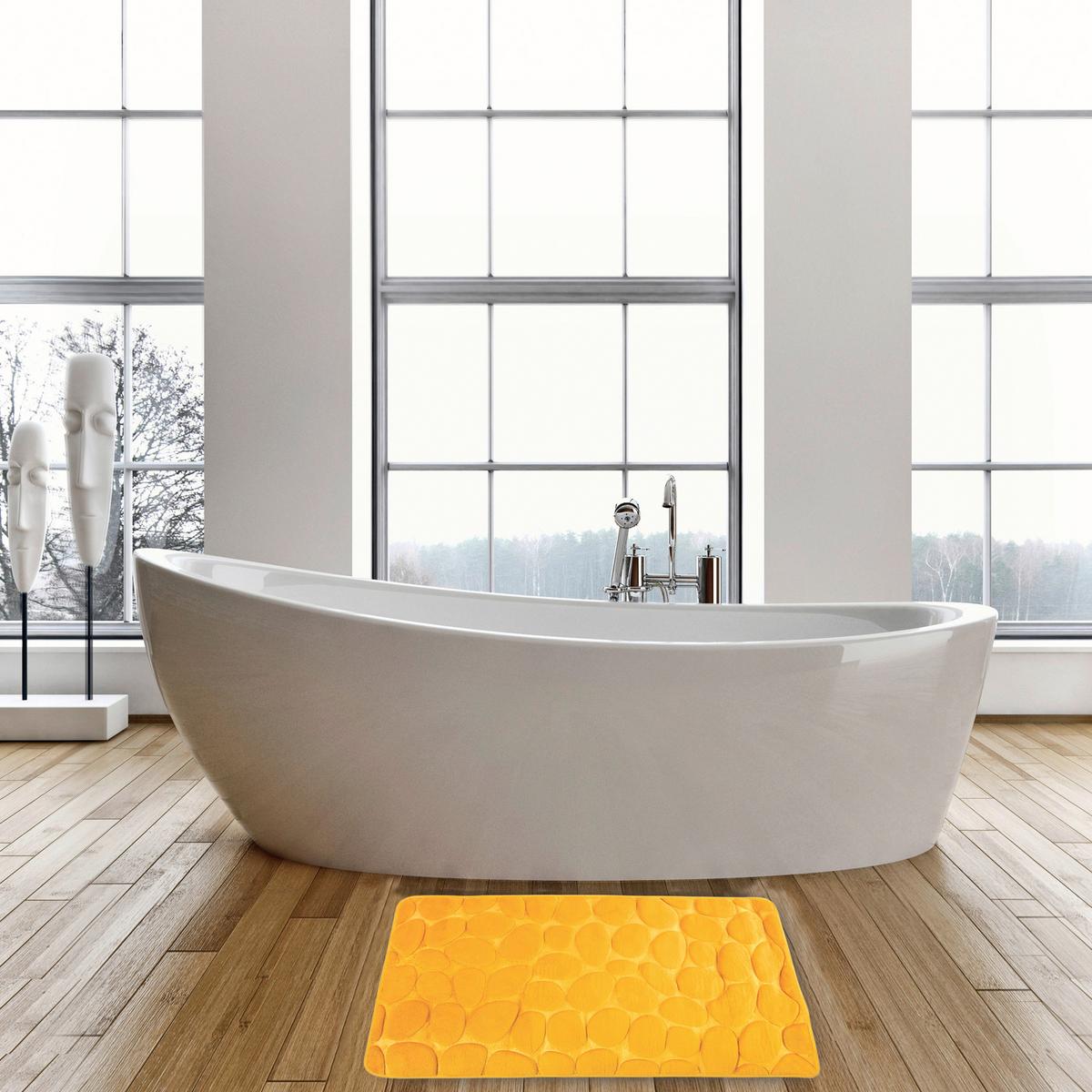 BADEMATTE GALETS GELB - Gelb, Basics, Textil (50/80cm) - MSV