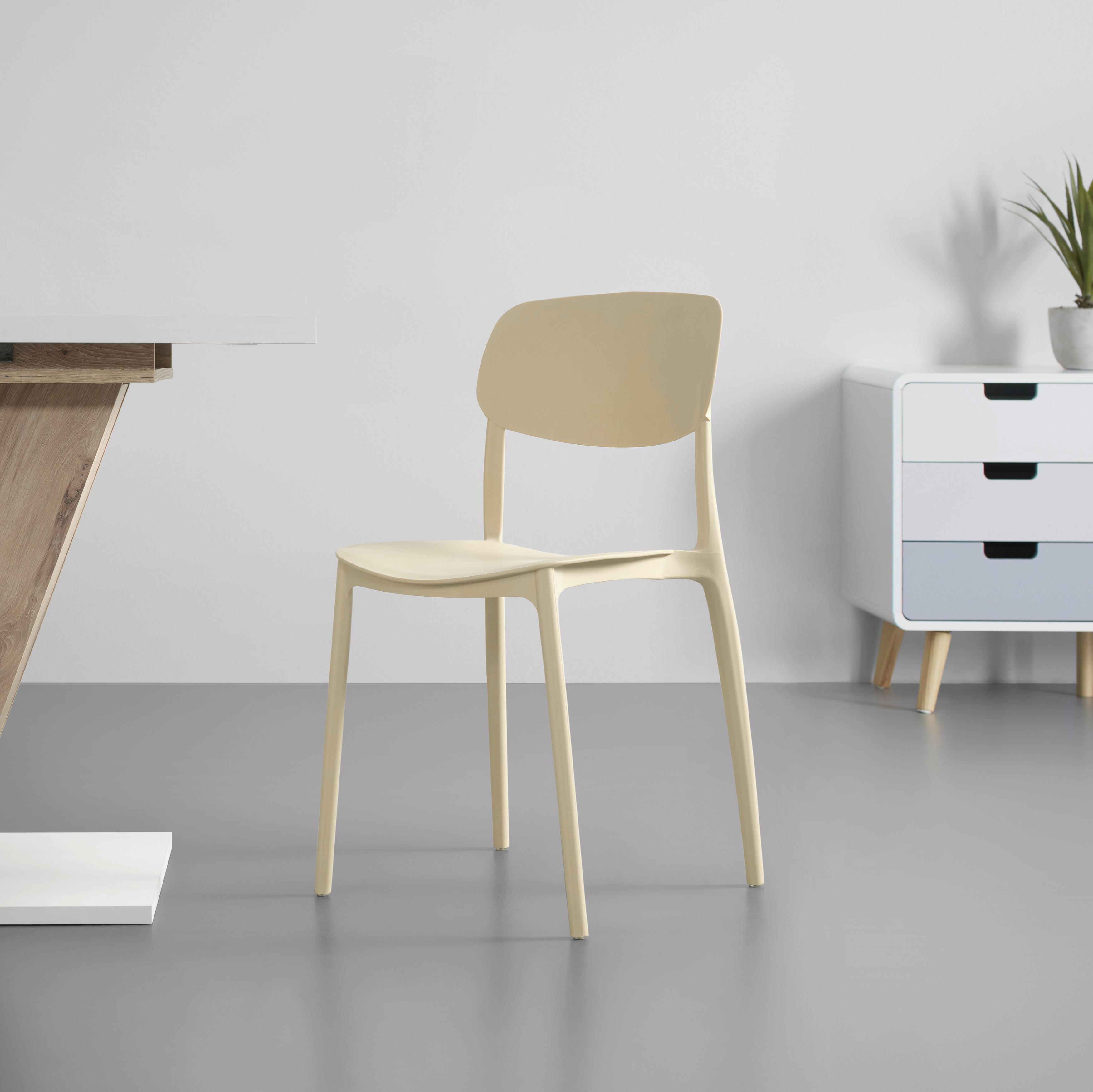 Stohovatelní židle Jiří béžová - béžová, Moderní, plast (44/78/49cm) - Based