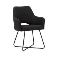 Armlehnstuhl Brest Schwarz B: 60 cm - Schwarz, MODERN, Textil/Metall (60/88/63,5cm) - MID.YOU
