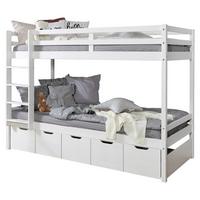 Etagenbett Finn Weiß Kiefer Massiv Mit Leiter - MODERN (90/200cm) - MID.YOU