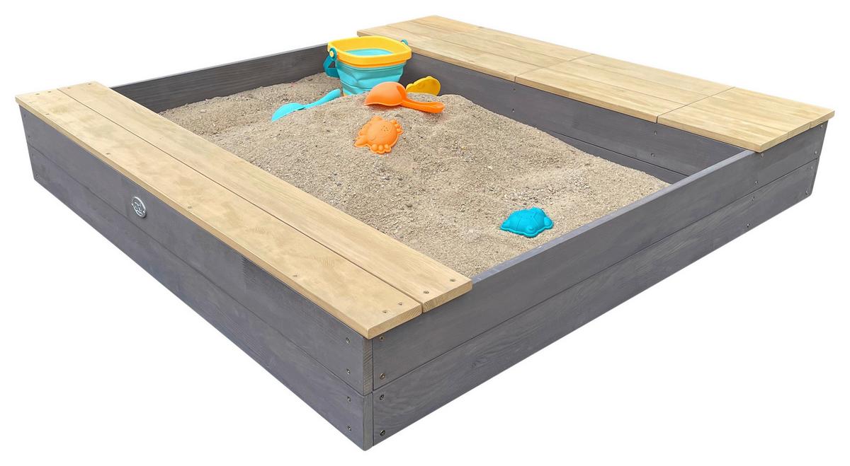 Sandkasten A031.016.20 - Braun/Grau, KONVENTIONELL, Holz (117/18,7/119cm) - Ambia Garden