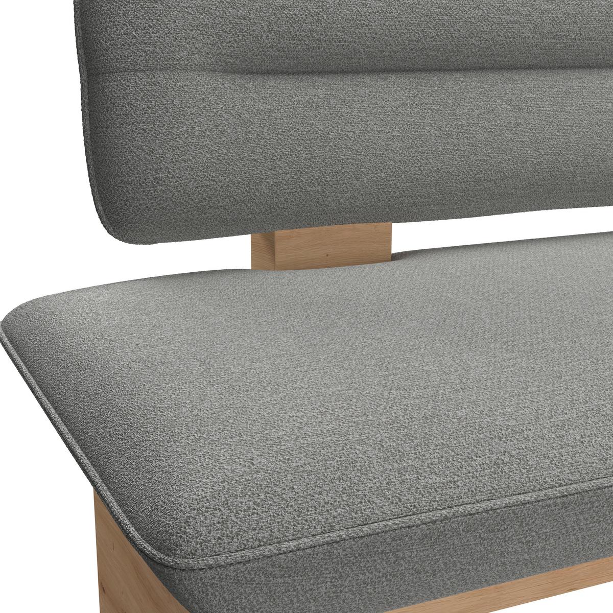 Sitzbank Beluna II Webstoff grau, B: 160cm - Eichefarben/Schwarz, KONVENTIONELL, Holzwerkstoff/Textil (160/87/67cm) - James Wood