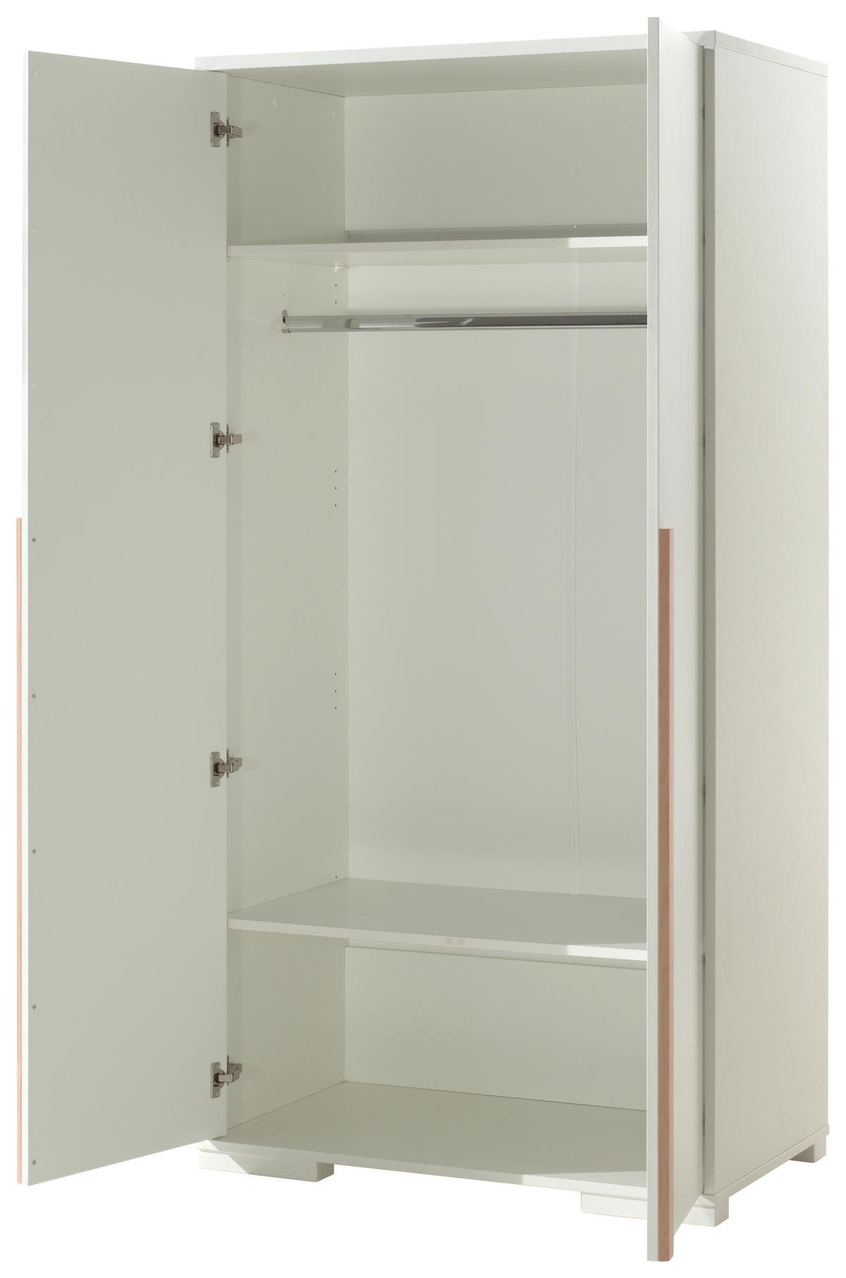 Skriňa s otočnými dverami LONDON - farba buka/biela, Modern, drevo/kompozitné drevo (98,5/195,2/56cm) - MID.YOU