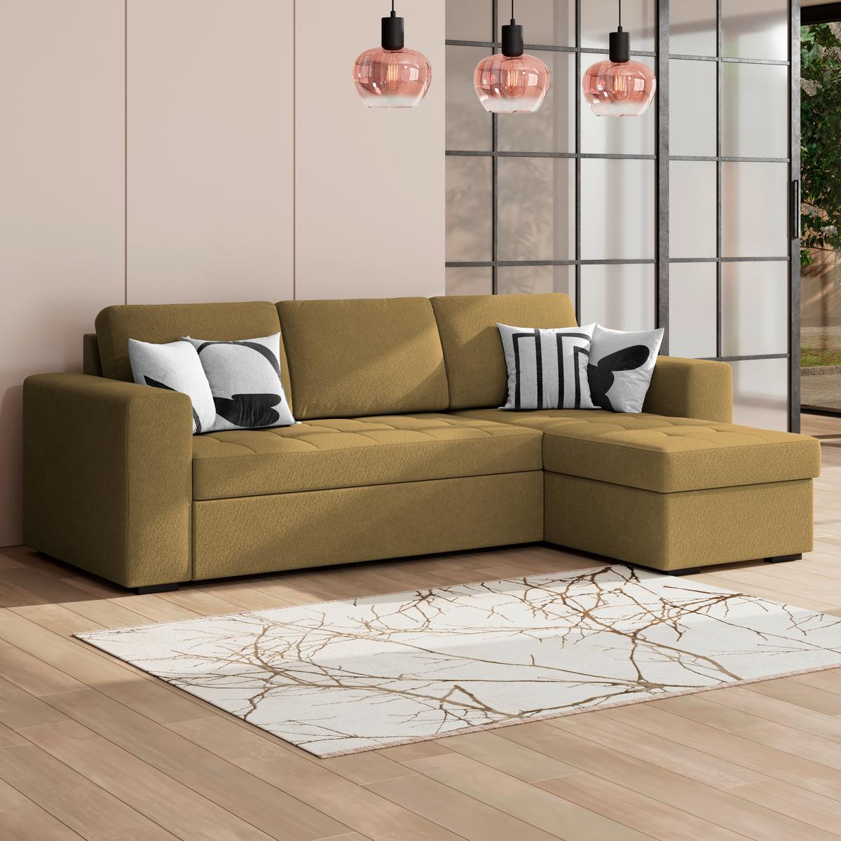 Ecksofa Jan Olivgrün S: 247x155 Cm - Olivgrün, Trend, Textil (247/155cm)