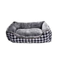 Hundekissen Bxhxt 80x70x51 Cm Grau/schwarz/weiß Aus Flanell - Schwarz/Weiß, Basics, Textil (80/70/51cm)