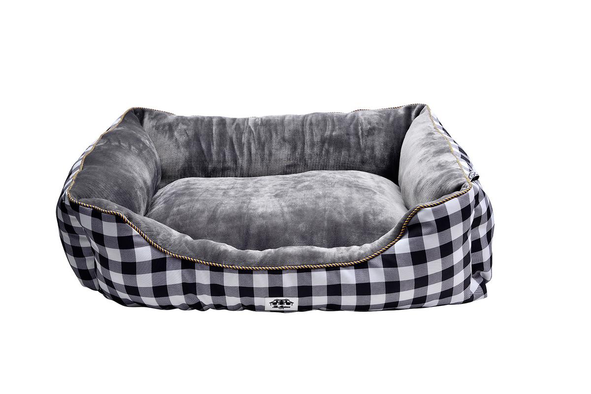 Hundekissen Bxhxt 80x70x51 Cm Grau/schwarz/weiß Aus Flanell - Schwarz/Weiß, Basics, Textil (80/70/51cm)