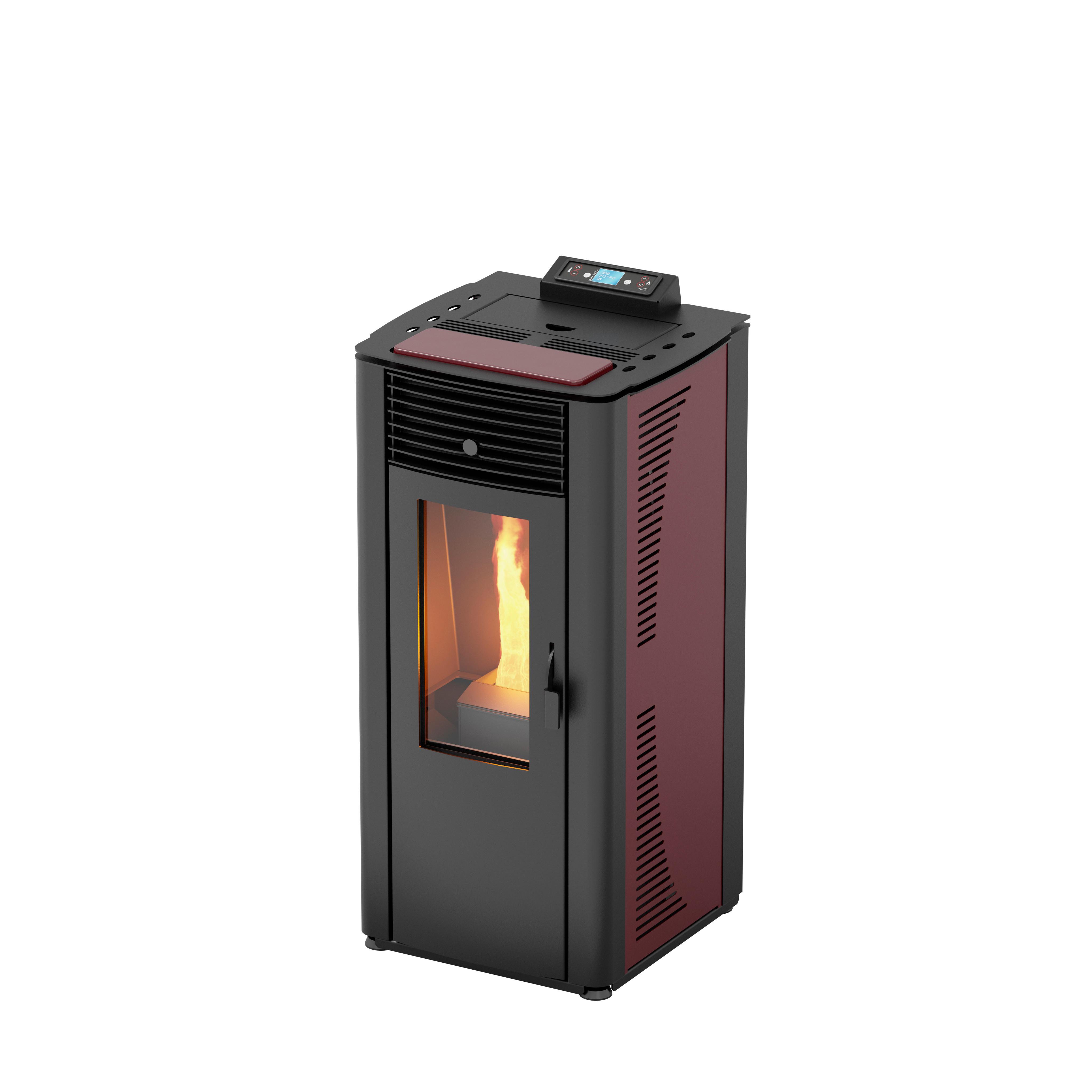 Pelletofen Yura Bordeaux Metall 14 Kw Mit Wi-Fi