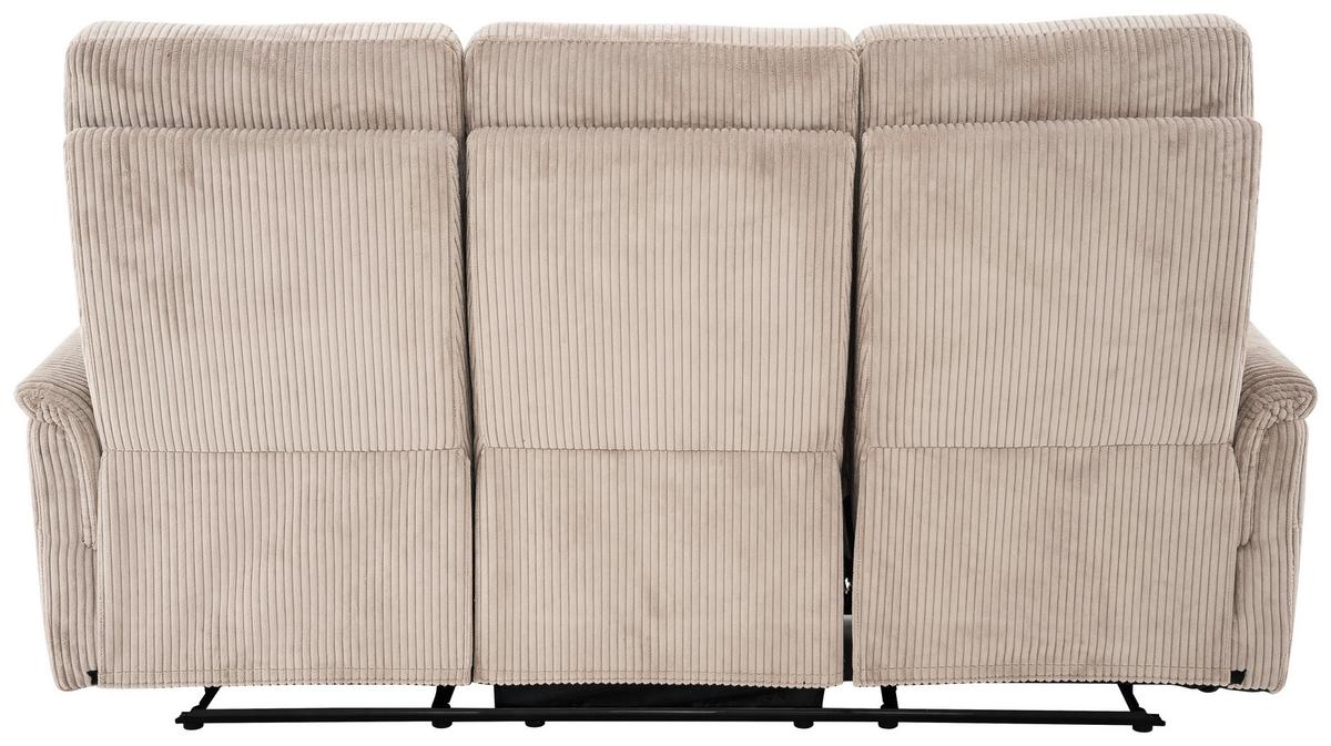 3-Sitzer-Sofa Xeno Hellbraun B: 184 cm - Hellbraun/Schwarz, Design, Textil/Metall (184/108/89cm) - Livetastic