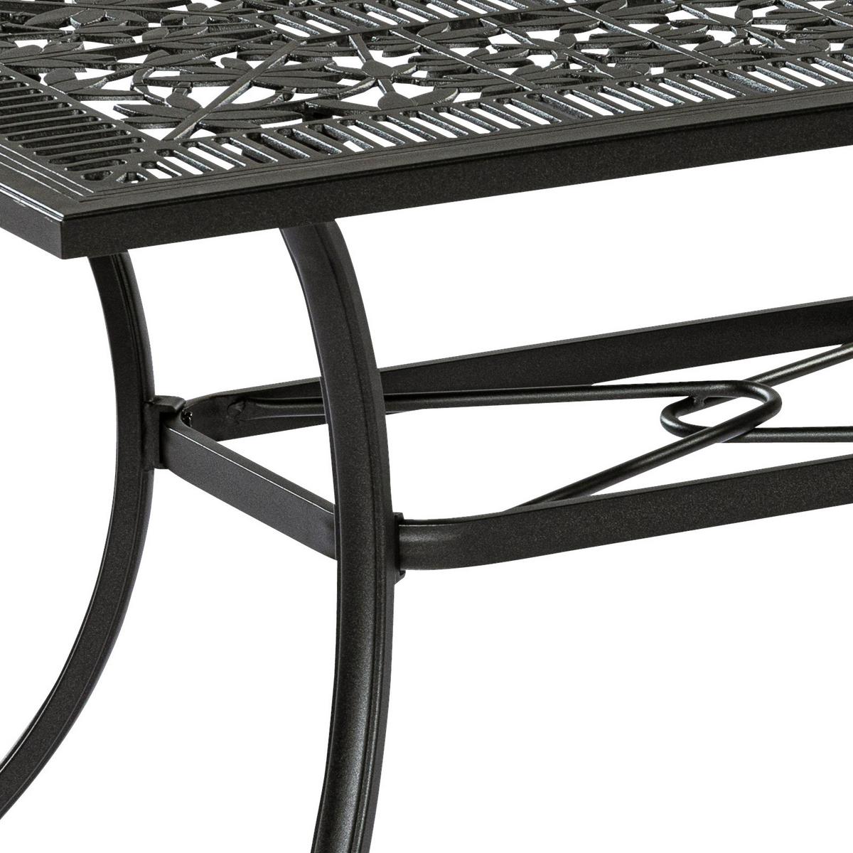 Gartentisch Aluminium L 140cm - Schwarz, KONVENTIONELL, Metall (140/80/73cm) - Gardenson