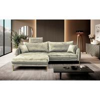 Ecksofa Whisper Creme S: 196x264 cm - Goldfarben/Creme, Design, Textil (196/264cm) - MID.YOU