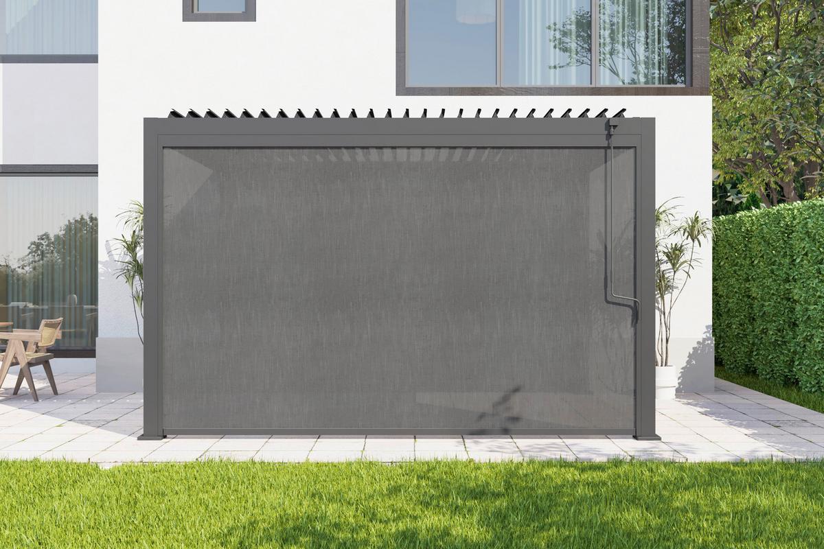 Rollo für Pergola Core + Textil, BxH: ca. 371x231,5 cm - Anthrazit, Basics, Textil (371/231,5/8,5cm) - Gardenson