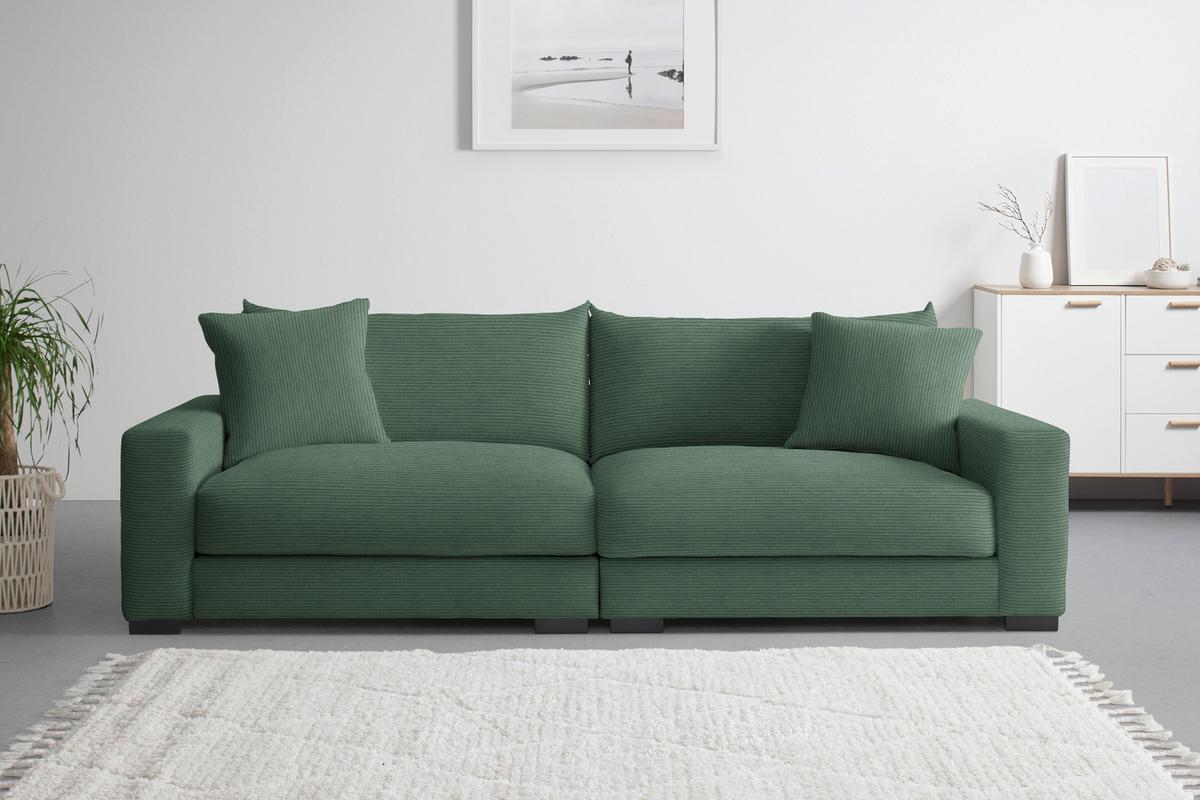 Mega pohovka PEDRO 1200, tmavozelený menčester - tmavozelená, Modern, kov/drevo (261/83/124cm) - Mömax