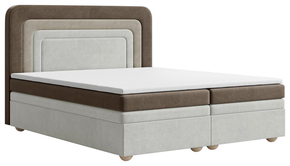 Boxbett Nest Lf: 160x200 Braun/Beige - Beige/Bronzefarben, MODERN, Holz/Kunststoff (160/200cm) - MID.YOU