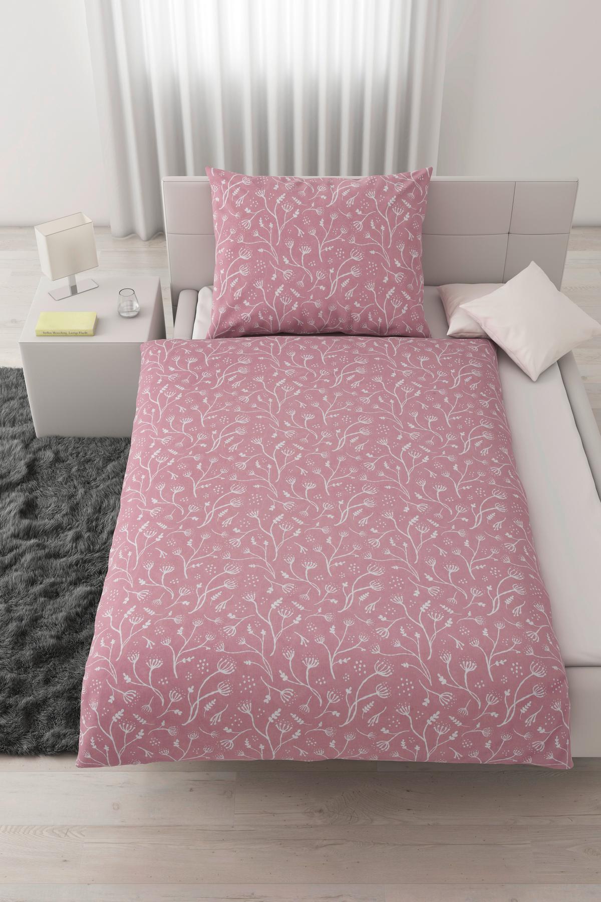 Posteľná bielizeň Frida, 70/90 140/200cm - hnedofialová, Konventionell, textil (140/200cm) - Modern Living