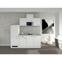 Küchenzeile Wito M. Geräten 210 Cm Weiß/grau Modern - Hellgrau/Weiß, MODERN, Holzwerkstoff (210cm) - FlexWell