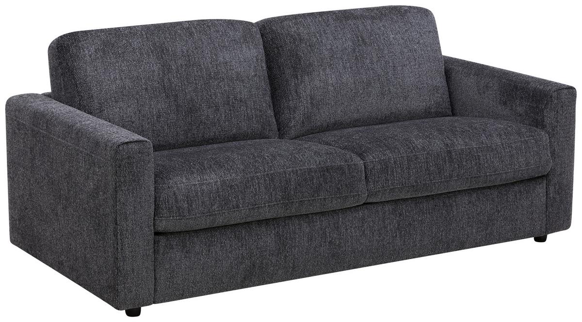Schlafsofa Kopenhagen dunkelgrau, B: 194cm - Dunkelgrau/Schwarz, MODERN, Holz/Textil (194/95/83cm)