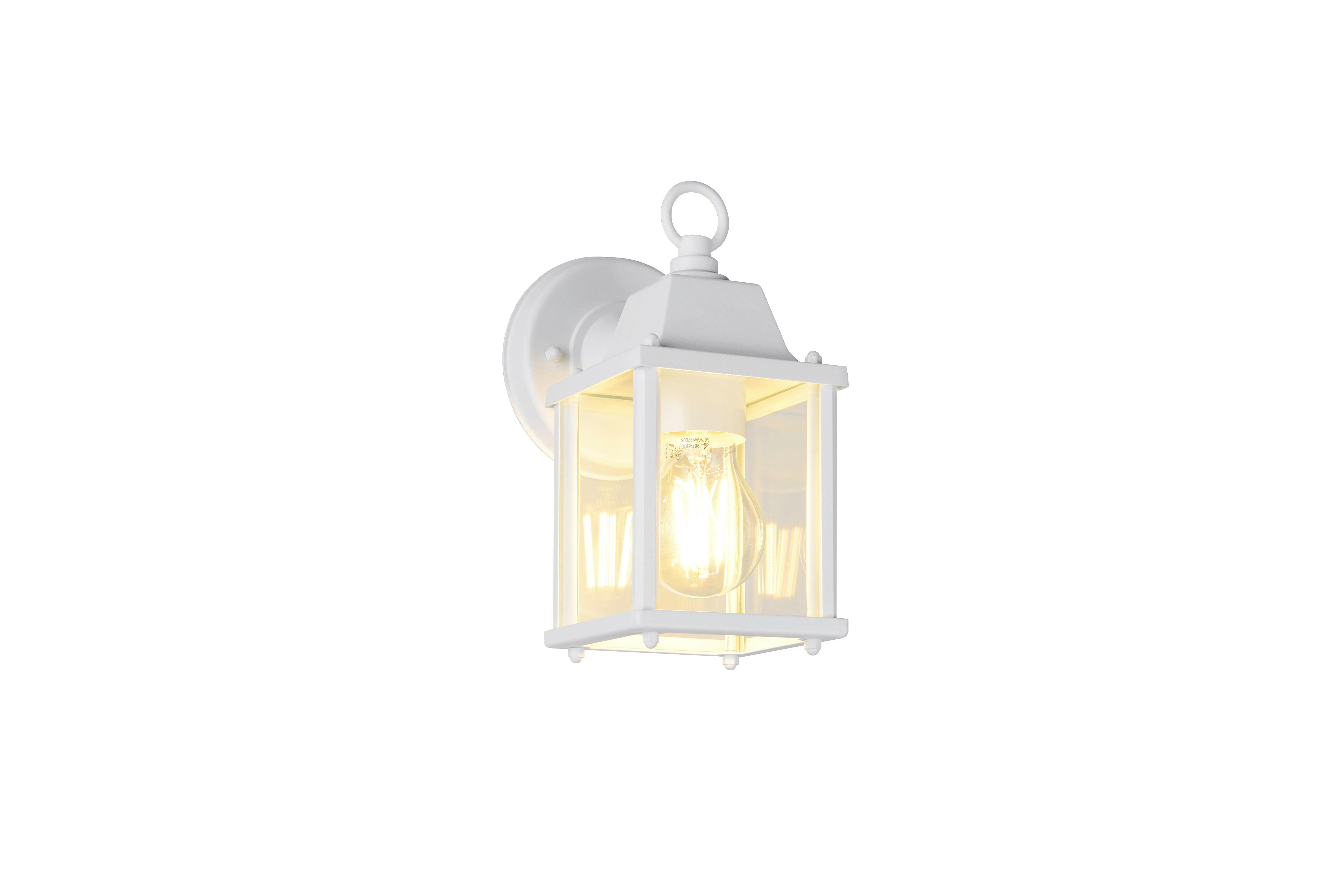 Außenwandleuchte Mirande Klar Weiß B: 11,5 cm - Klar/Weiß, LIFESTYLE, Glas/Metall (11,5/14,5/22,5cm) - Trio Leuchten