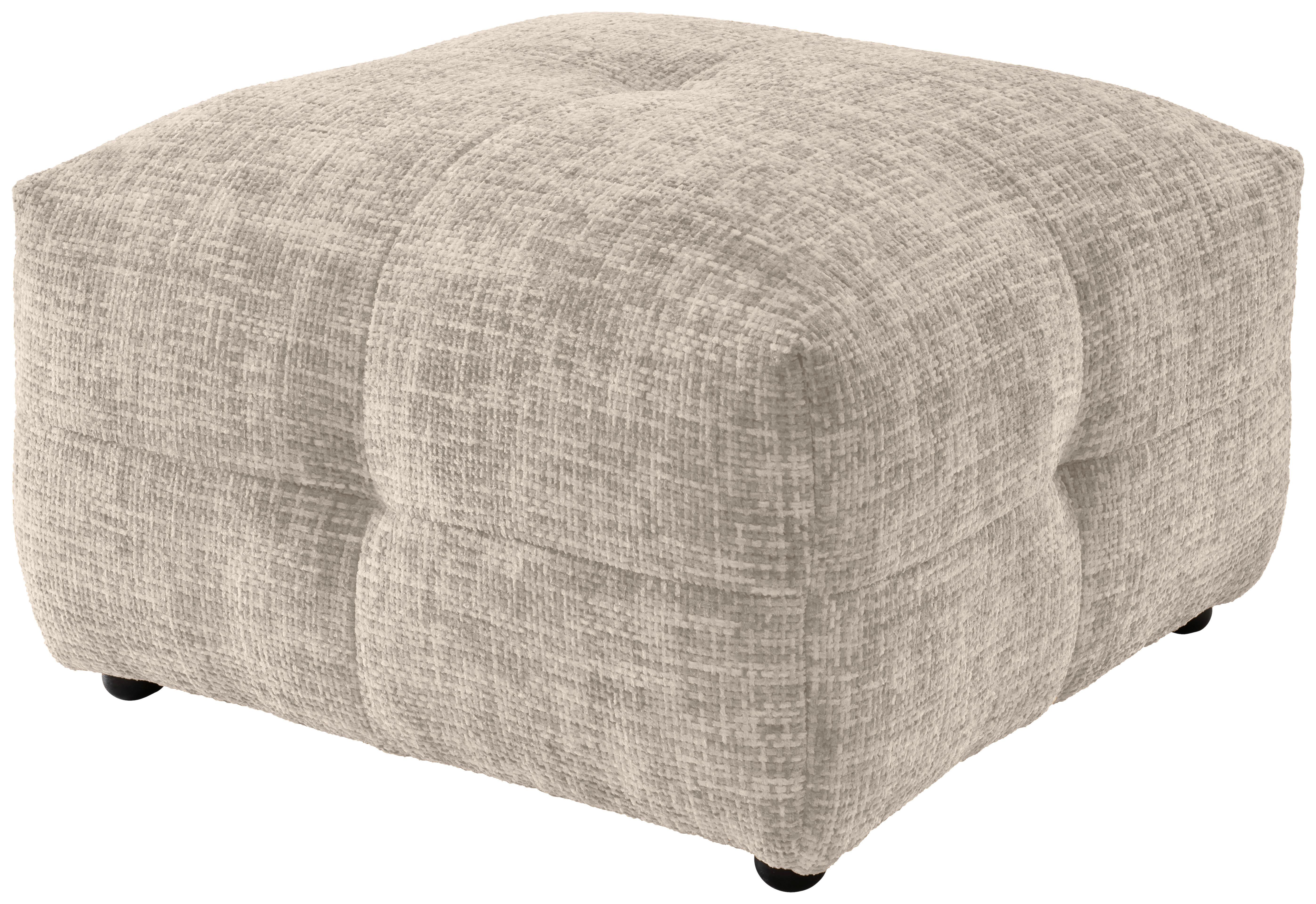 Hocker Velice - Creme/Schwarz, Design, Textil (72/44/72cm) - Livetastic