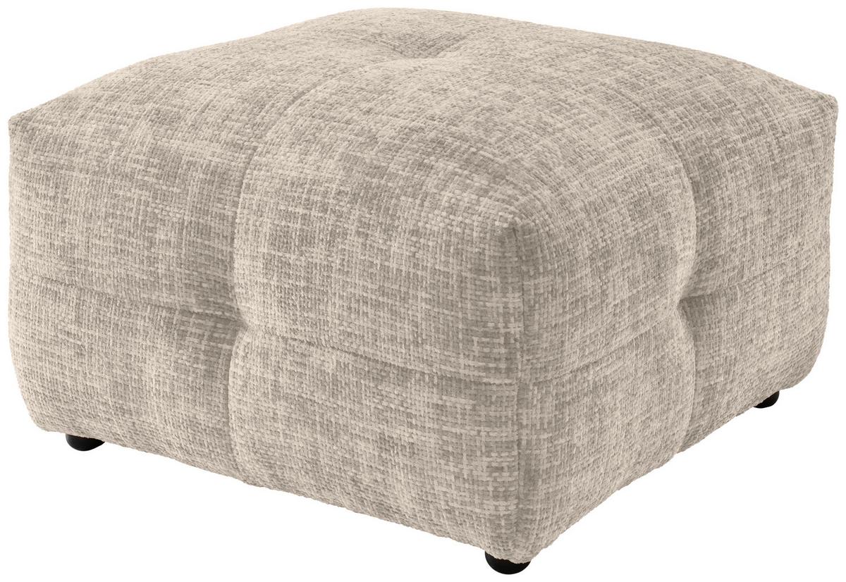 Hocker Velice - Creme/Schwarz, Design, Textil (72/44/72cm) - Livetastic