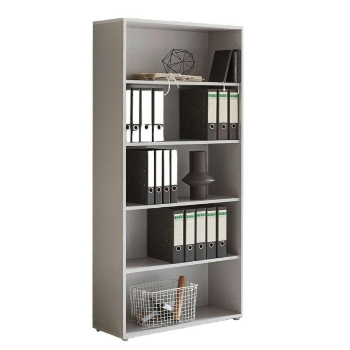 Aktenregal Grau B: 84,4cm - Silberfarben/Grau, MODERN, Holzwerkstoff (84,4/185,6/33cm) - MID.YOU