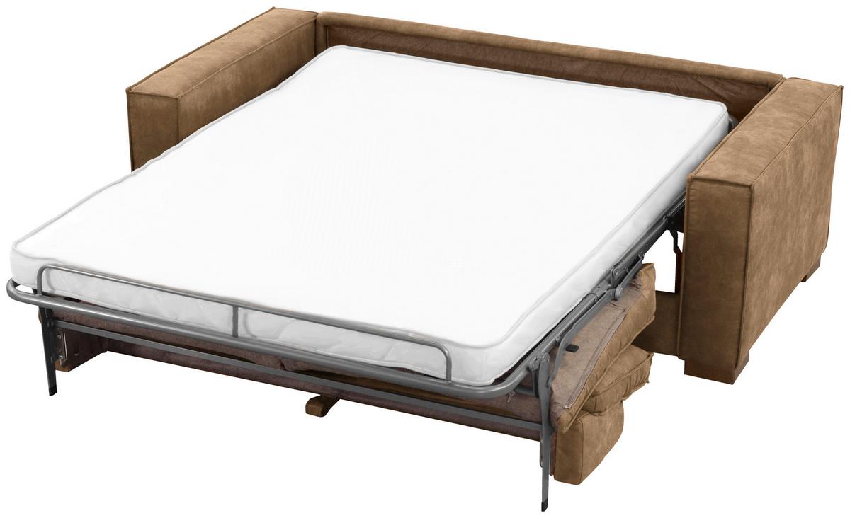 Schlafsofa Texas Braun Mikrofaser, B: 203 Cm - Dunkelbraun/Braun, Design, Textil (203/85/99cm) - MID.YOU