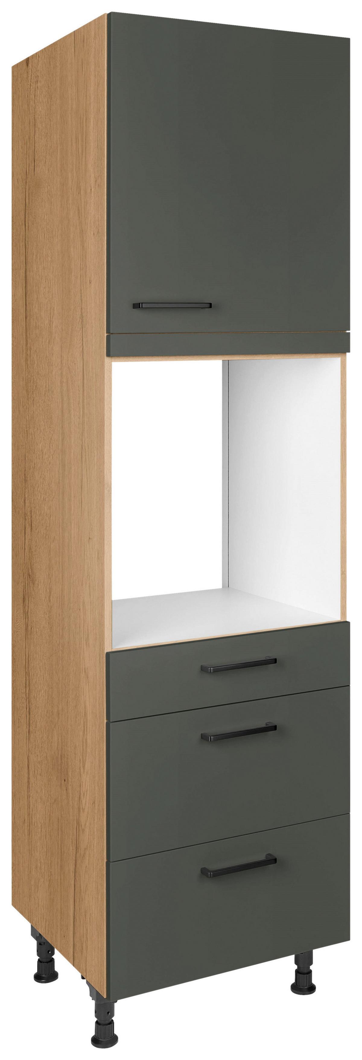 Geräteumbauschrank Easytouch - Eichefarben/Grün, MODERN, Holzwerkstoff (60/216,6/58cm) - Nobilia