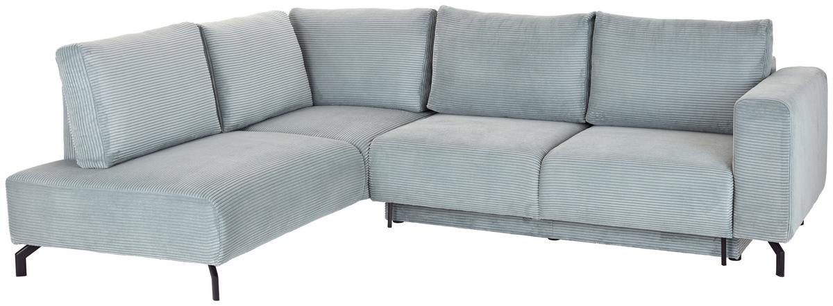 Rohová sedačka VENI, levá, šedozelený manšestr - černá/šedozelená, Moderní, kov/textil (210/272cm) - Ondega