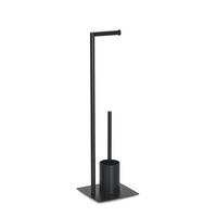 WC-Bürstengarnitur Schwarz, Metall - Schwarz, Basics, Kunststoff/Metall (20/20/70cm) - Zeller Present