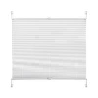 Plissee Solid Crash Weiß B: 90 cm, ohne Bohren/Verspannt - Weiß, Basics, Kunststoff/Textil (90/130cm)