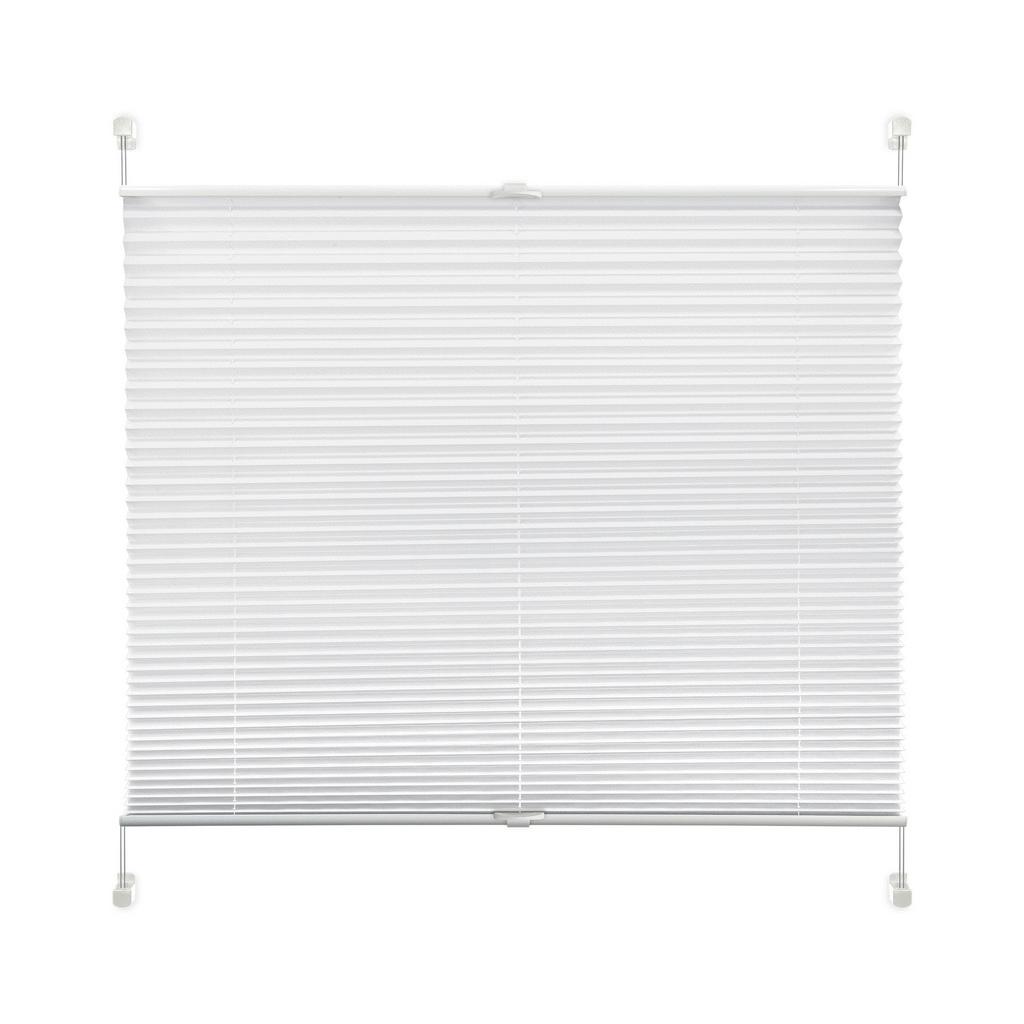 Plissee Solid Crash Weiß B: 90 cm, ohne Bohren/Verspannt