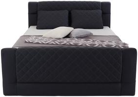 Edle Karosteppung am Fußende Anthrazitfarbenes Boxspringbett mit Steppung