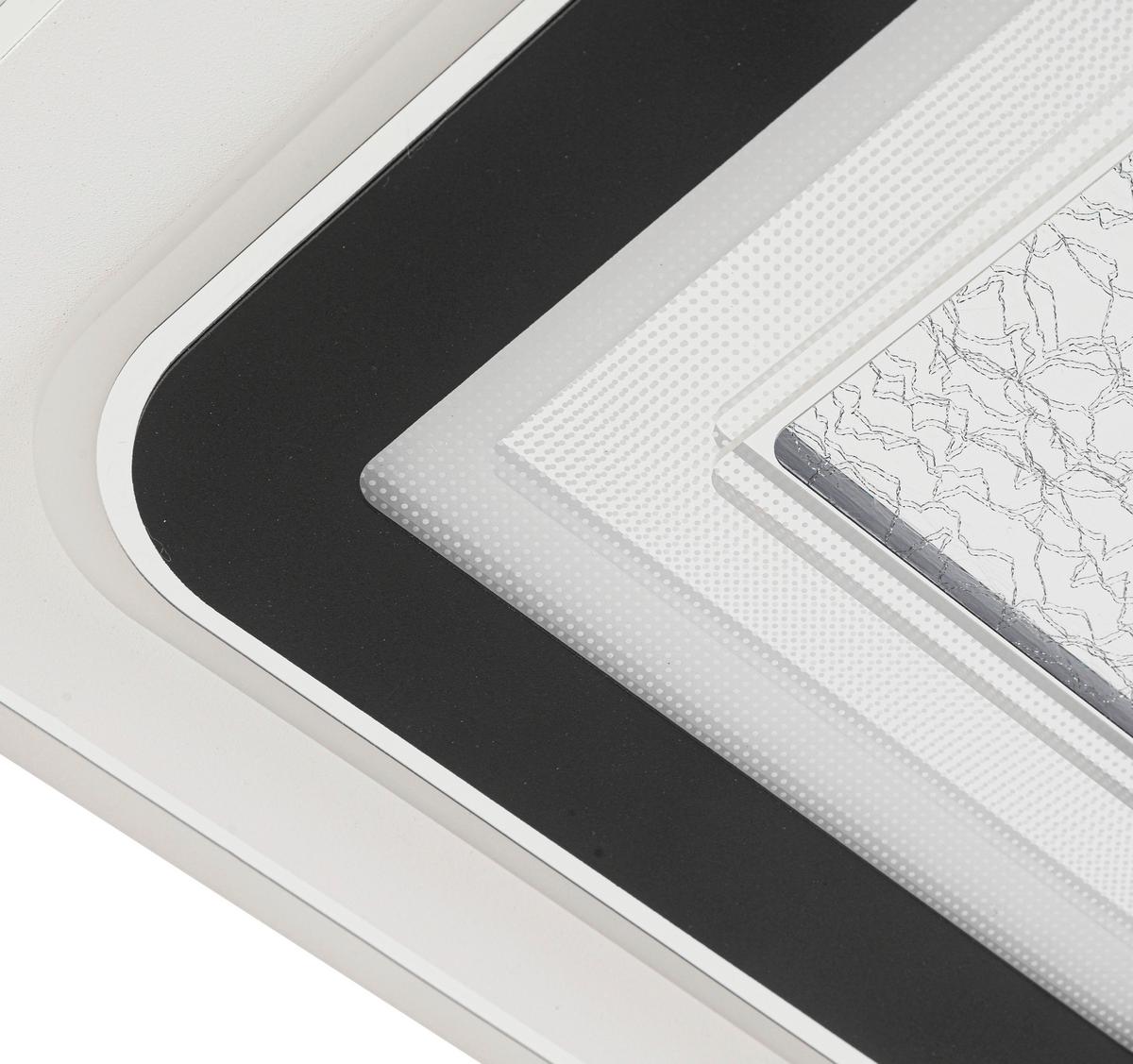 LED-Deckenleuchte Hil - Chromfarben/Schwarz, MODERN, Kunststoff/Metall (35/35/4,2cm) - Luca Bessoni