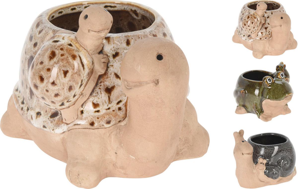 Virágtartó Edény Blumentopf -Paz- - barna/fehér, Design, kerámia (15/11,5/10,6cm)