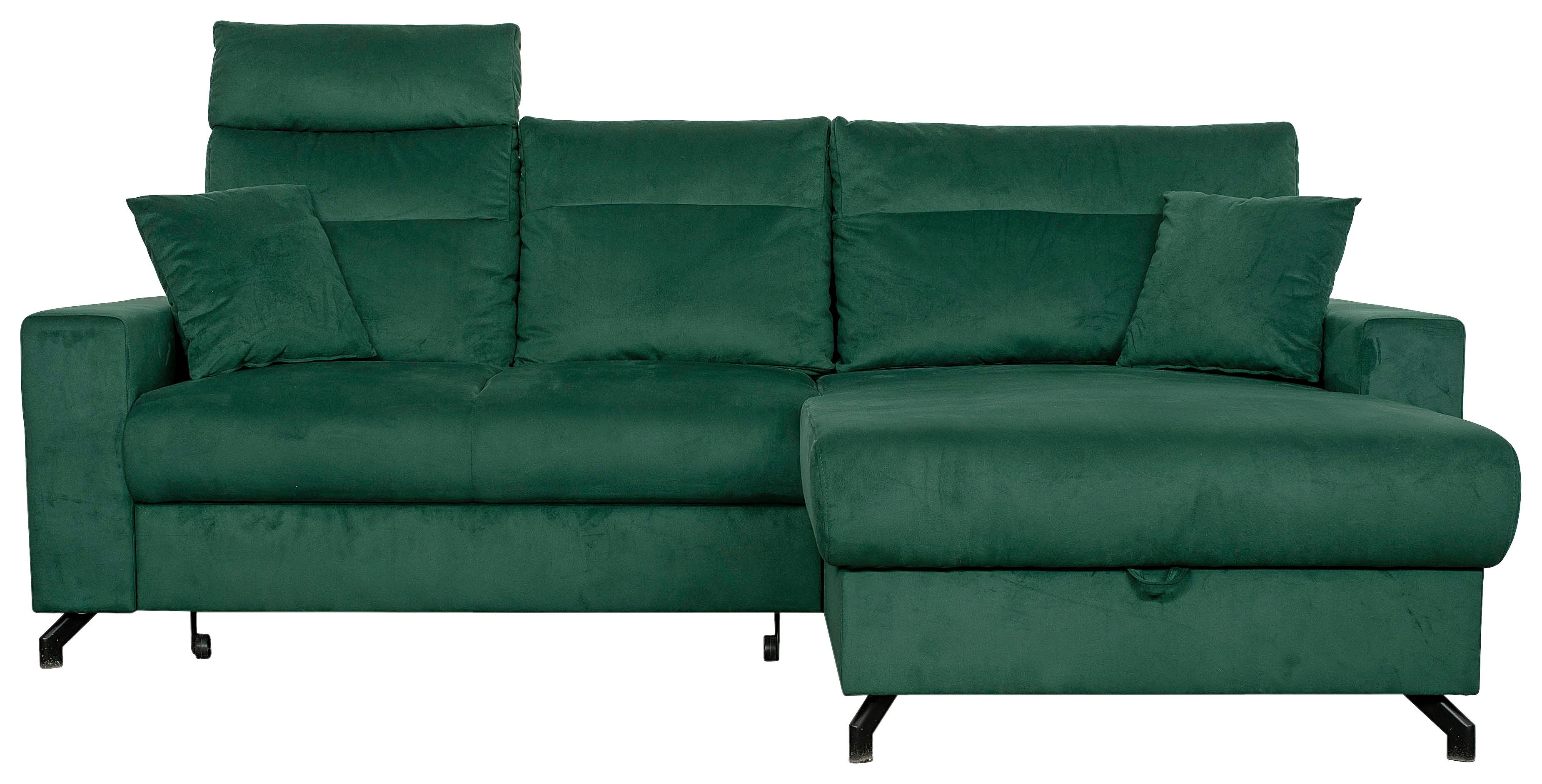 Sedacia Súprava Hariett - čierna/zelená, Design, kov/textil (232/110cm)