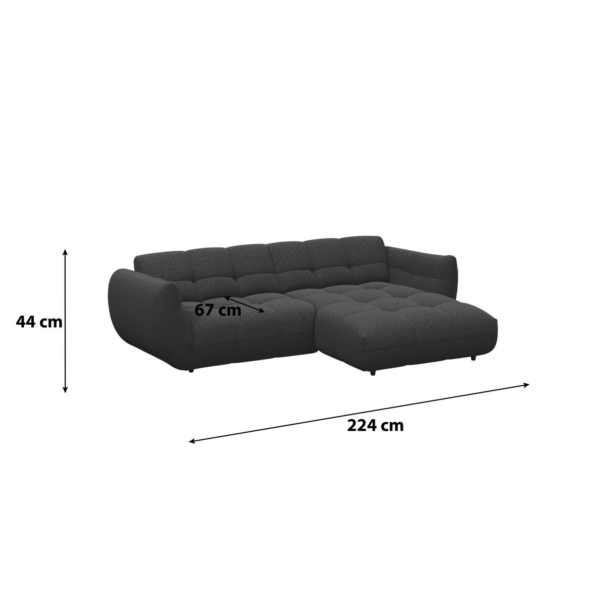 Rohová sedačka PANDA, pravá, tmavomodrá ženilka - čierna/tmavomodrá, Trend, textil/plast (280/178cm)
