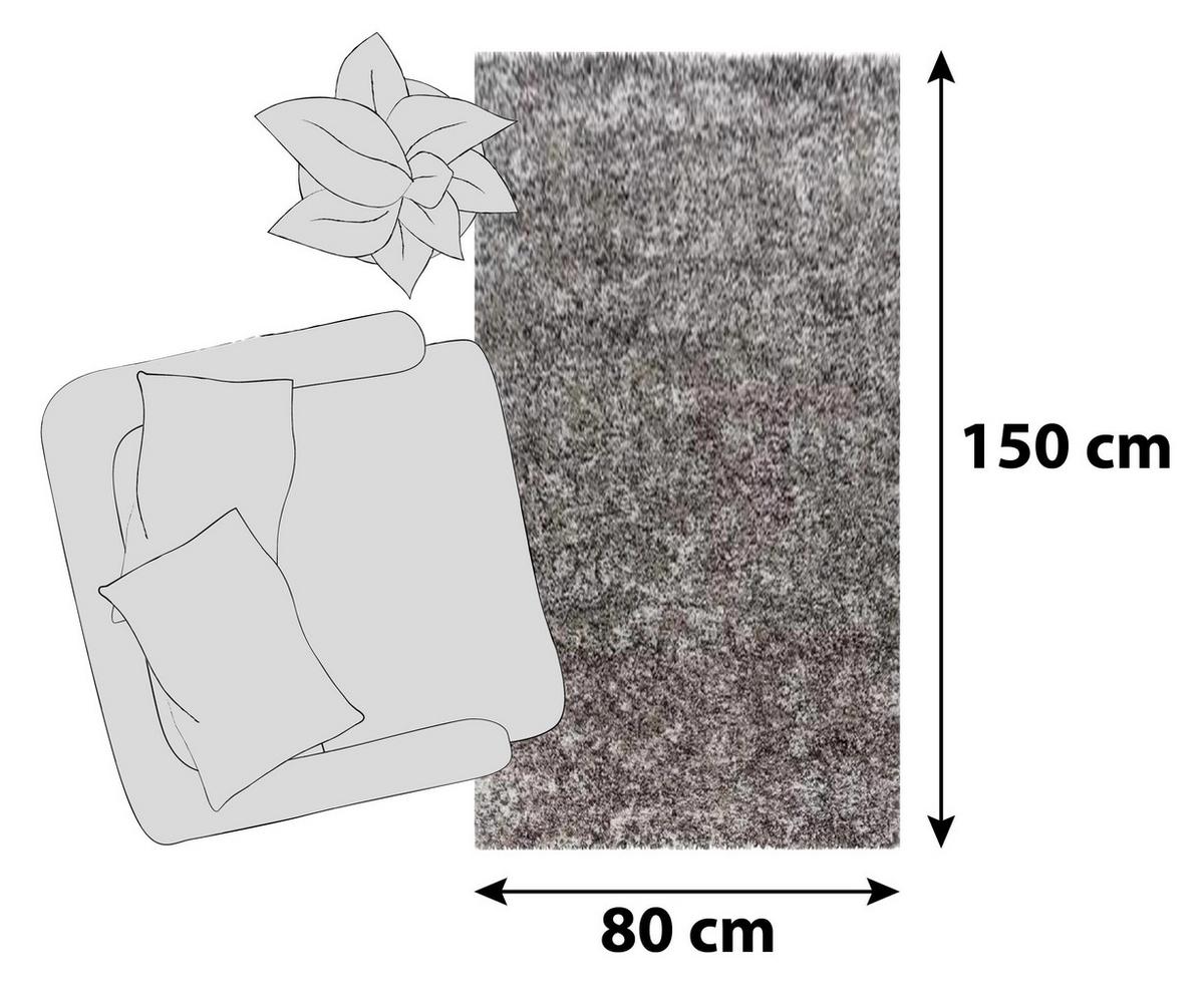 Hochflor Teppich Beige Enjoy 80x150 Cm - Beige, KONVENTIONELL, Textil (80/150cm) - Novel