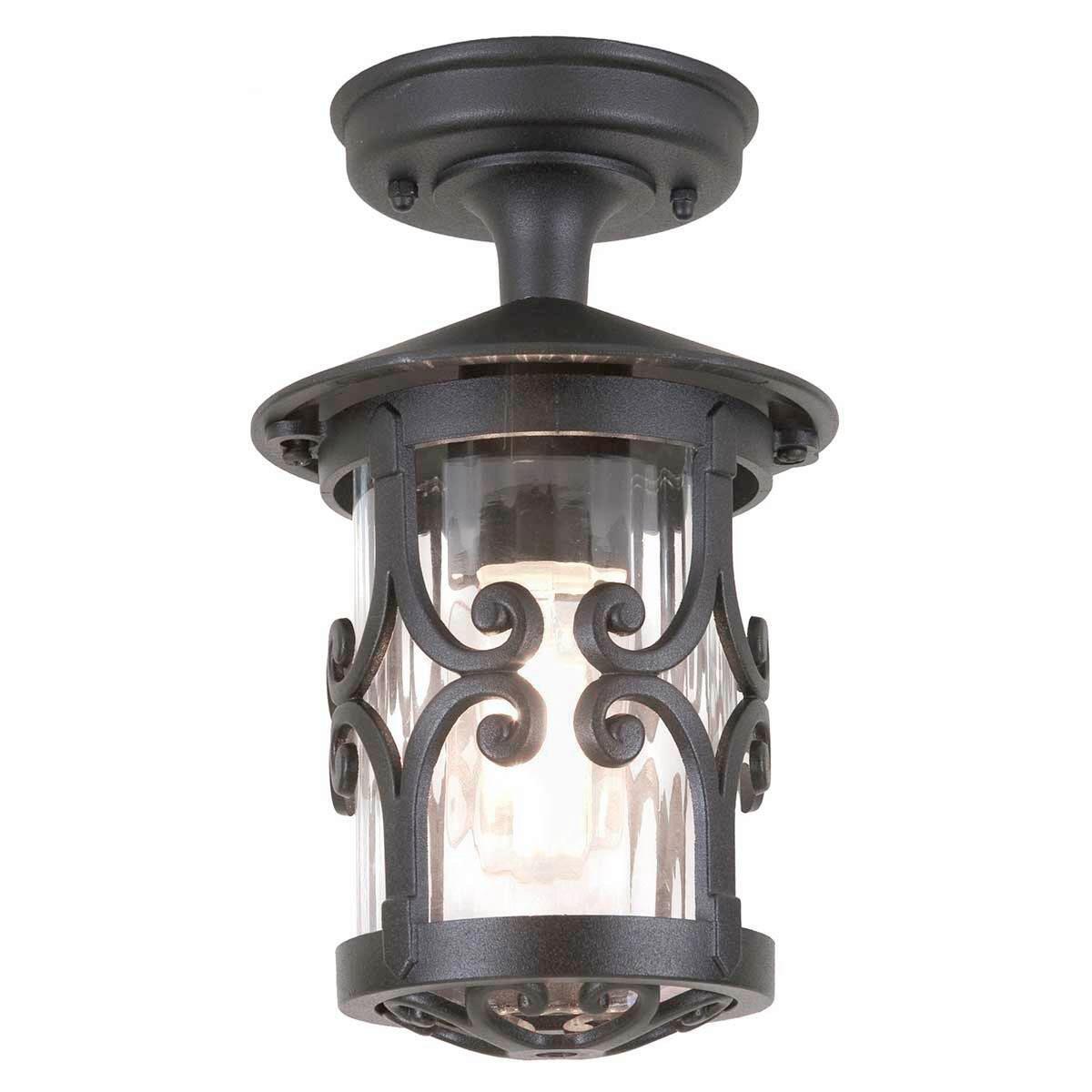 AUSSENDECKENLEUCHTE BL13A-BLACK - Schwarz, KONVENTIONELL, Glas/Metall (15/26cm) - Elstead Lighting