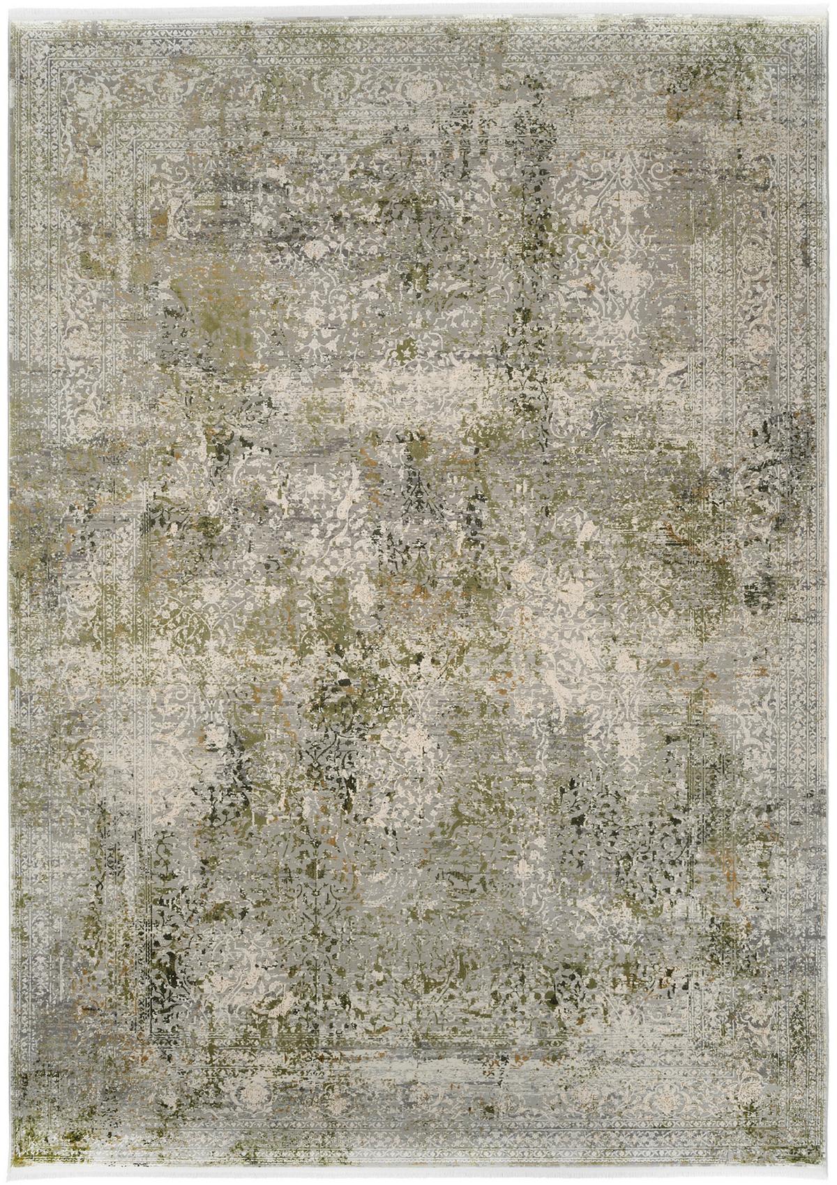 Teppich Läufer Grau/Grün Abstrakt Avignon 80x300 cm - Grau/Grün, Design, Textil (80/300cm) - Dieter Knoll