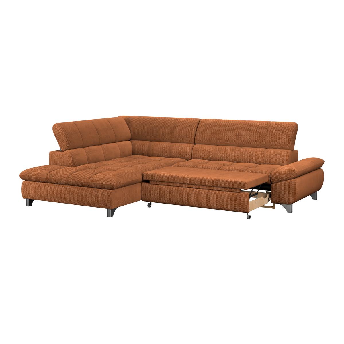 Ecksofa Gemini Terracotta, B: 234cm - Chromfarben/Terracotta, KONVENTIONELL, Textil (234/312cm)