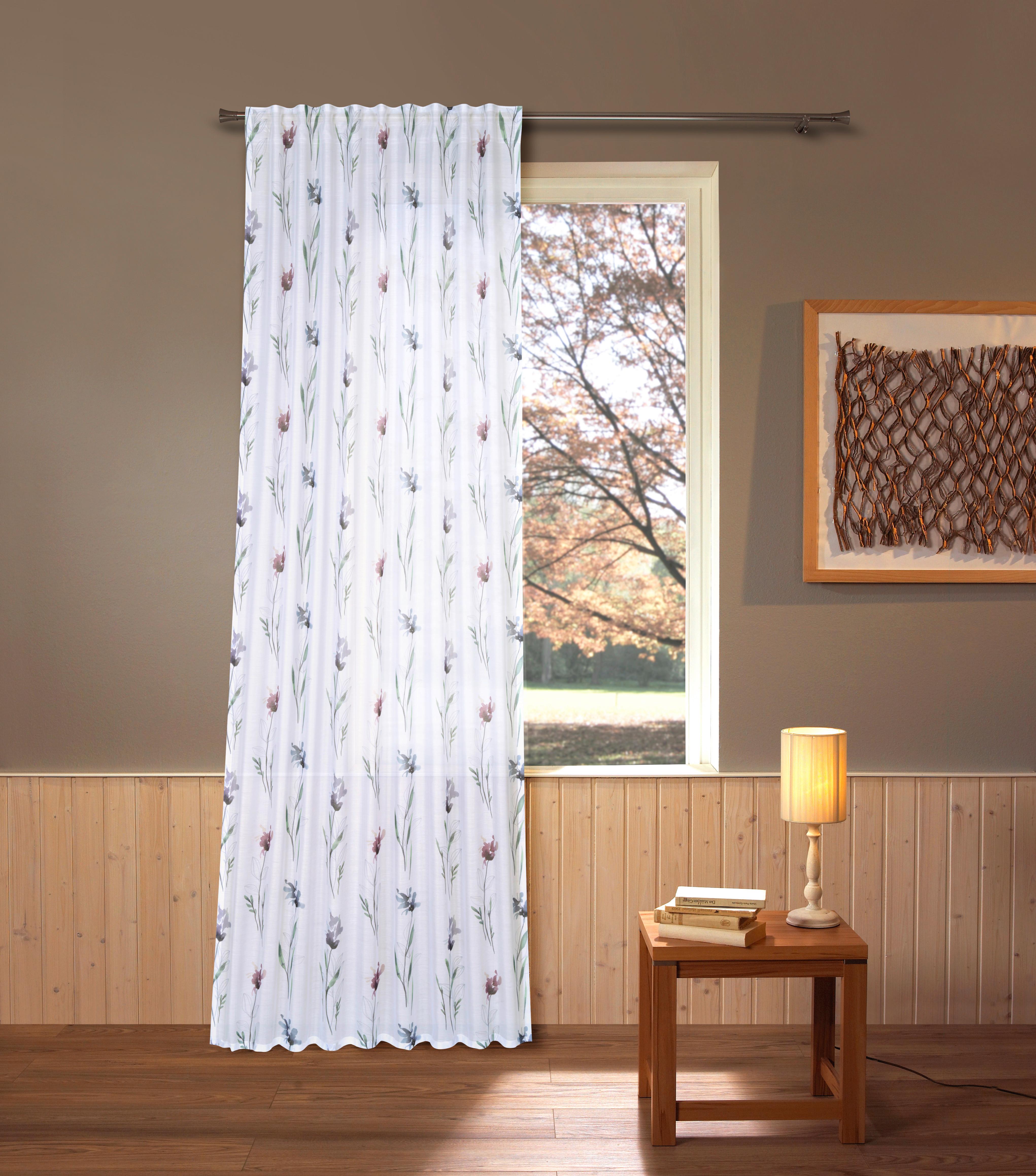 Fertigvorhang Kirsten - Beere/Weiß, ROMANTIK / LANDHAUS, Textil (135/245cm) - James Wood