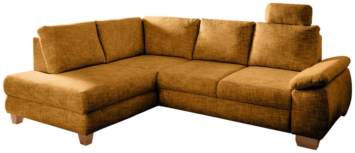 Eckschlafsofa Positano Goldfarben S: 206x265 Cm - Wildeiche/Goldfarben, MODERN, Textil (206/265cm) - Livetastic