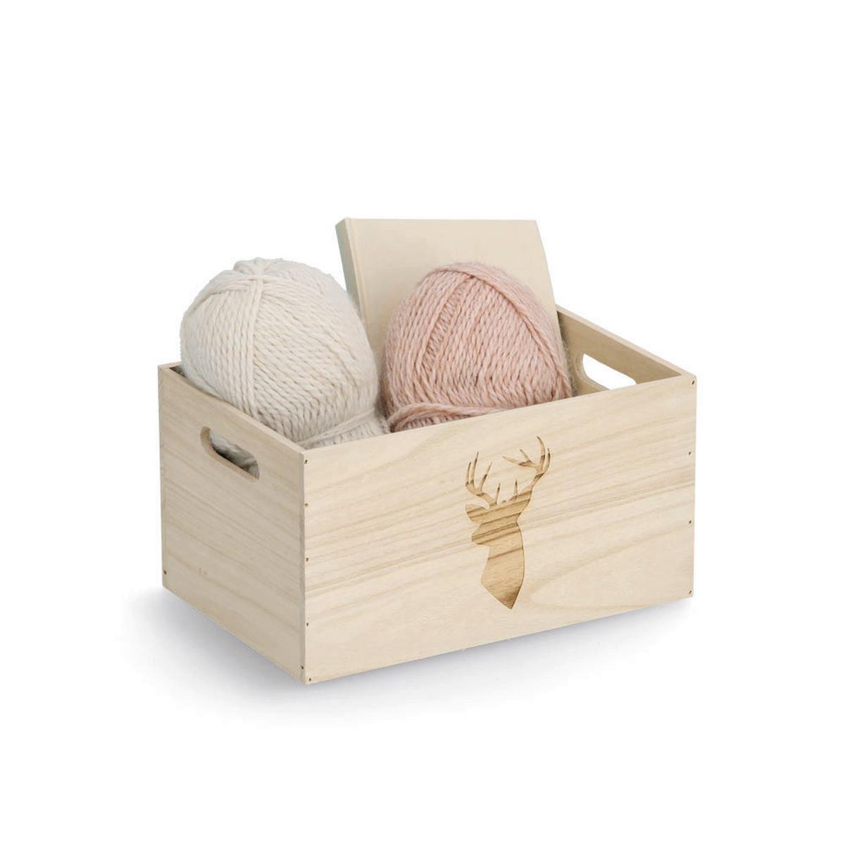 AUFBEWAHRUNGSBOX BxHxT: ca. 30x20x16 cm - Naturfarben, Basics, Holz (30/20/16cm)