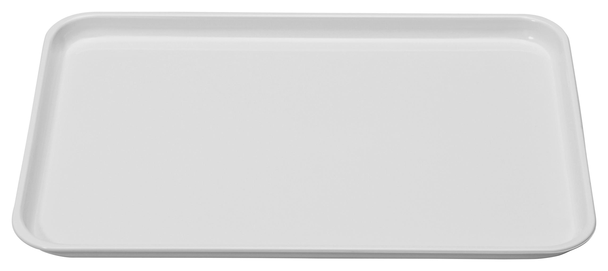 Tablett aus Kunststoff Britta 32x23 cm, Weiß - Weiß, KONVENTIONELL, Kunststoff (32/23/2cm)