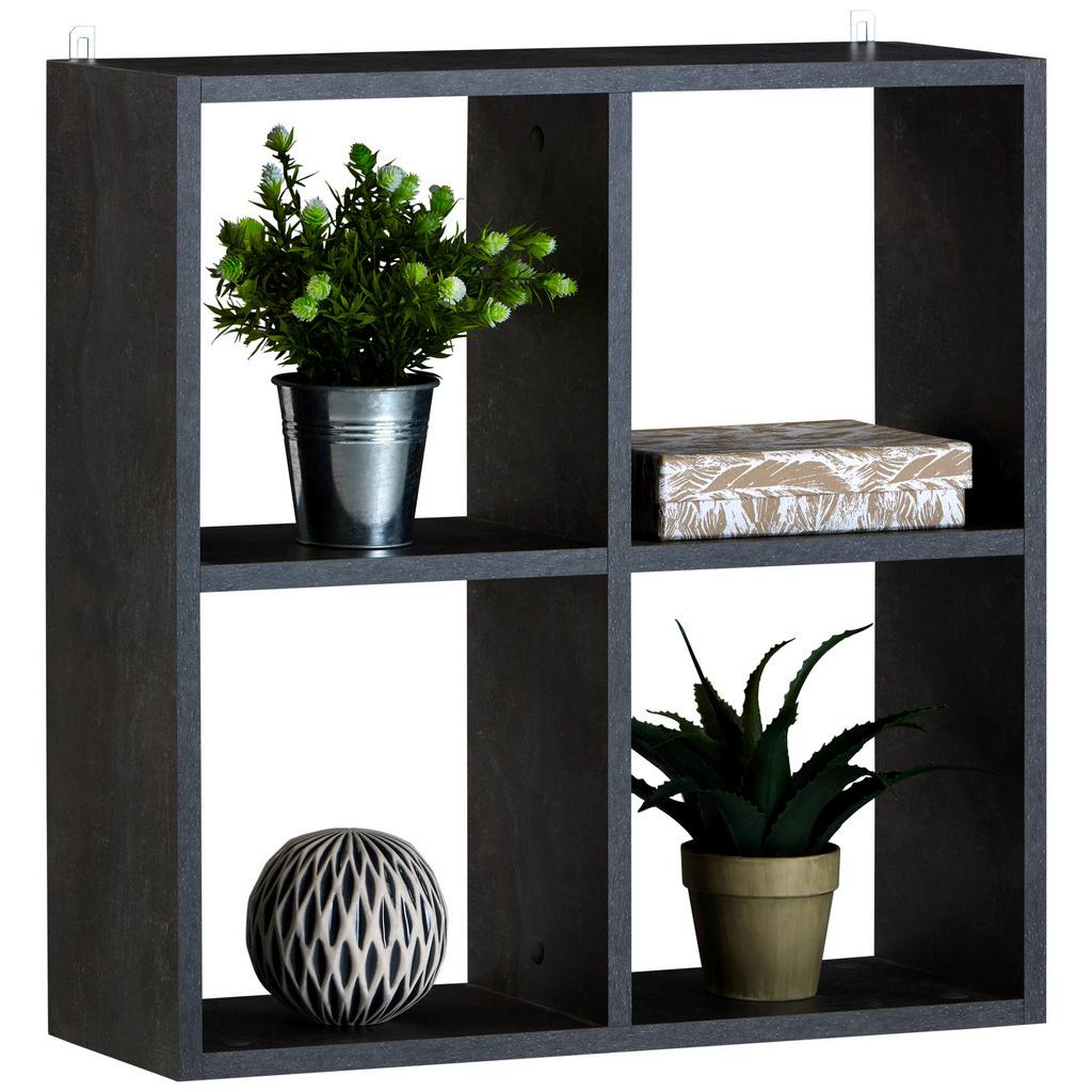 Wandregal Alex B: 60 cm Betonoptik, 4 Fächer